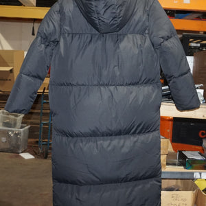 Threadbare maxi puffer coat with hood in black-UK12
