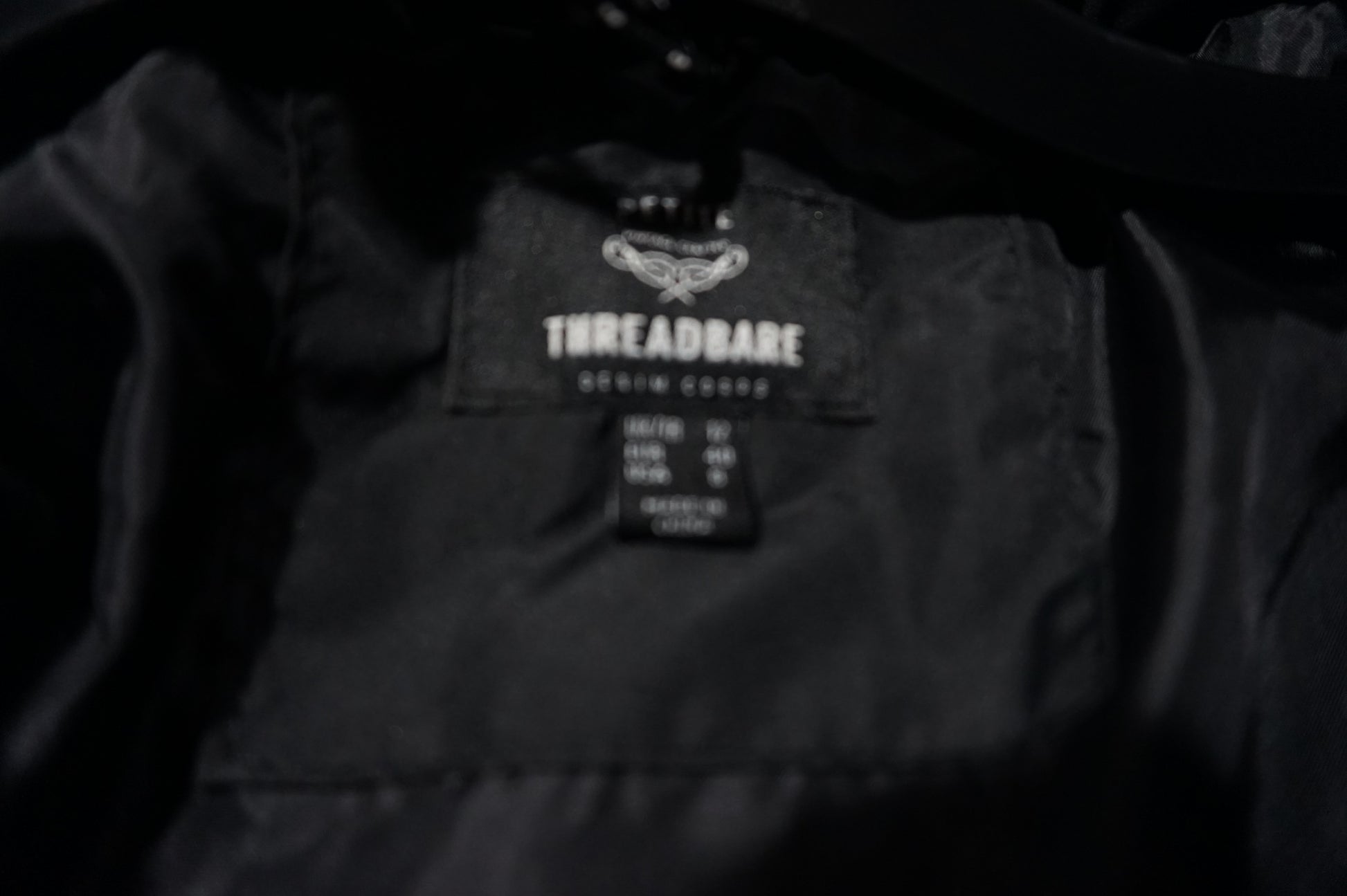 Threadbare maxi puffer coat with hood in black-UK12