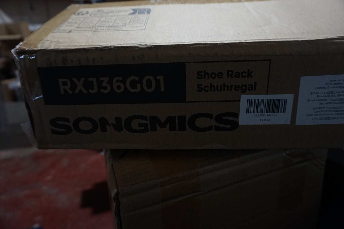 SONGMICS Dust proof shoe rack- grey