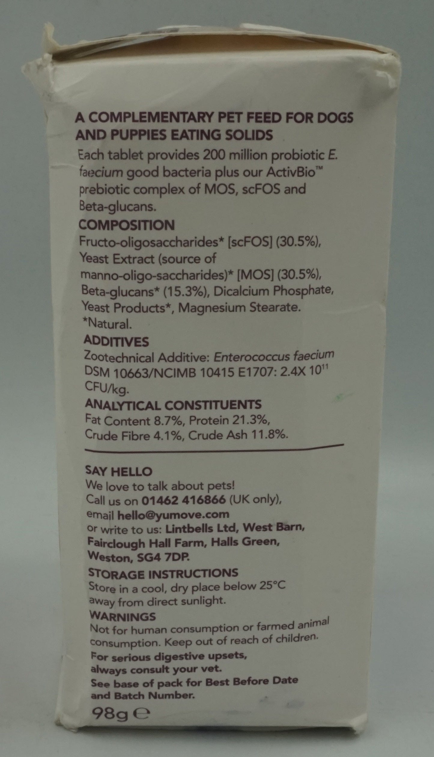 yumove digestive care pre and probiotic 120 tablets