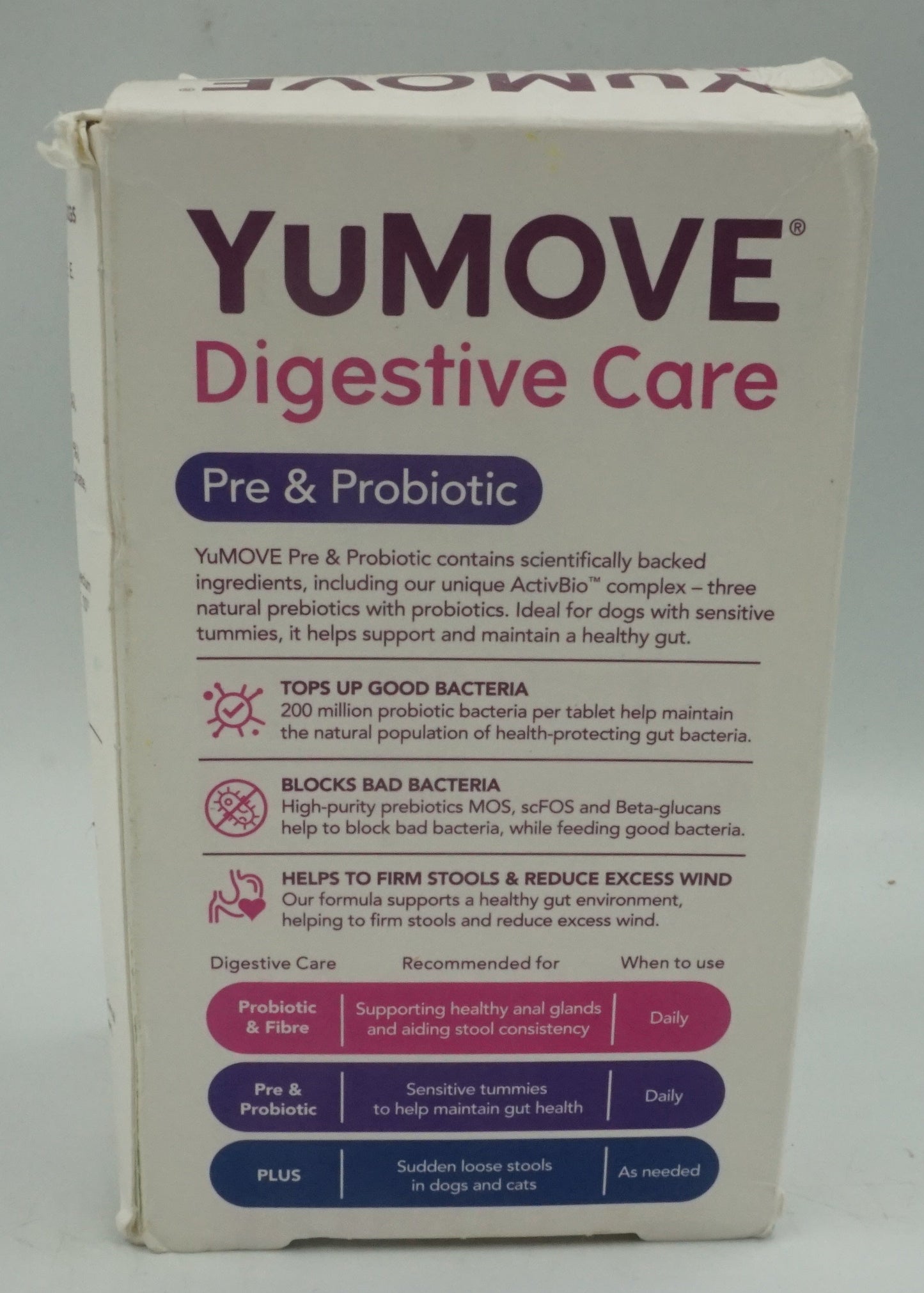 yumove digestive care pre and probiotic 120 tablets