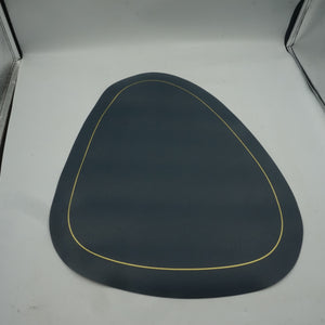 set of 6 blue and green leather placemats 44X37cm and coasters 13.5X11.5CM