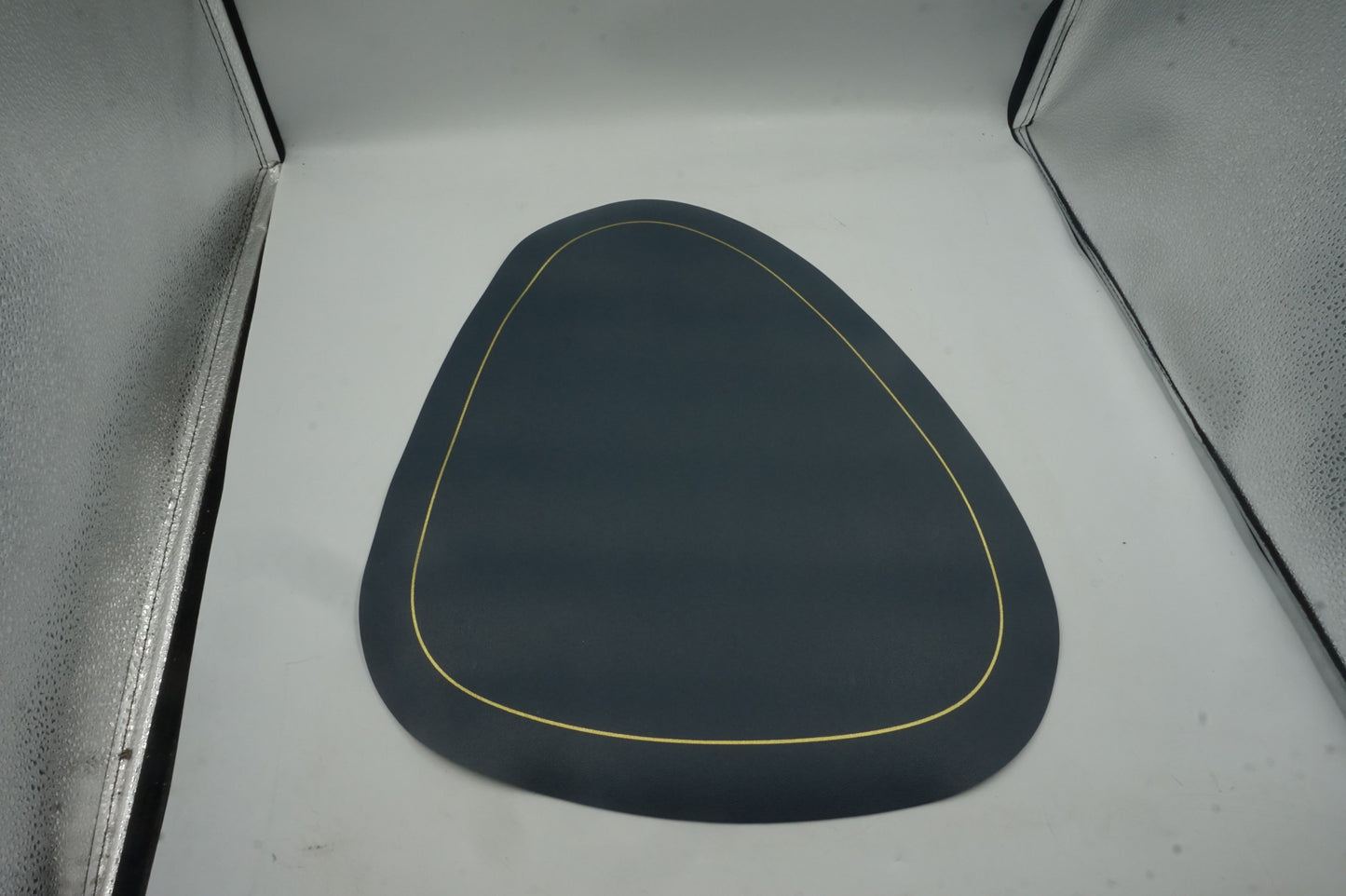set of 6 blue and green leather placemats 44X37cm and coasters 13.5X11.5CM