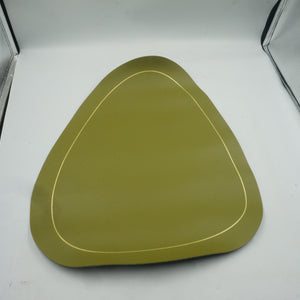 set of 6 blue and green leather placemats 44X37cm and coasters 13.5X11.5CM