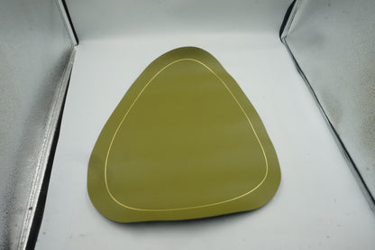 set of 6 blue and green leather placemats 44X37cm and coasters 13.5X11.5CM