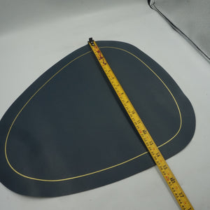 set of 6 blue and green leather placemats 44X37cm and coasters 13.5X11.5CM