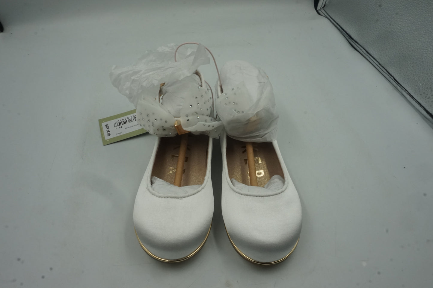 baker organza bow shoe ivory size 11