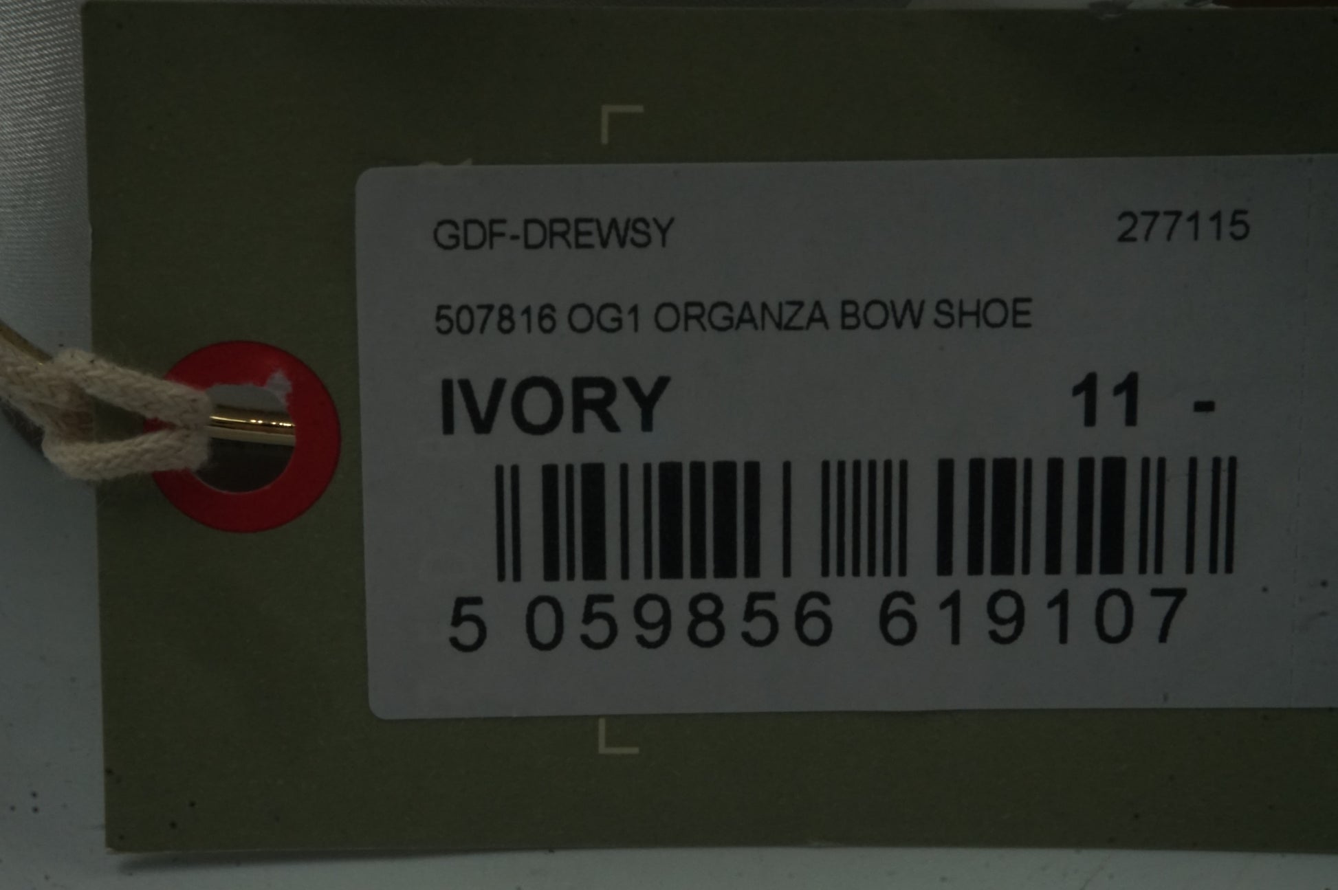 baker organza bow shoe ivory size 11