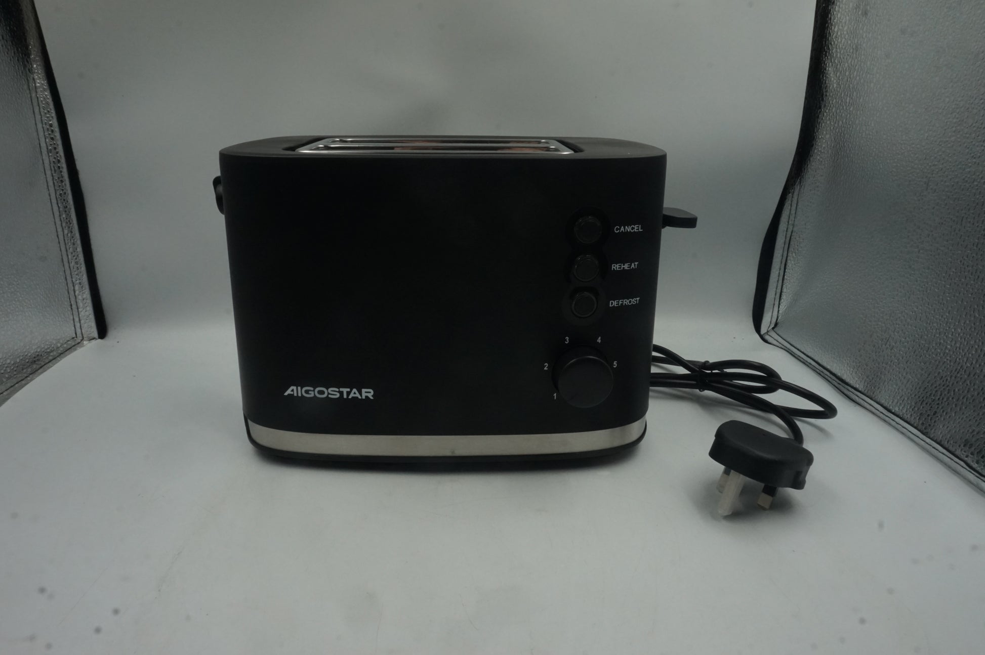 aigostar toaster 2 slice with warming rack