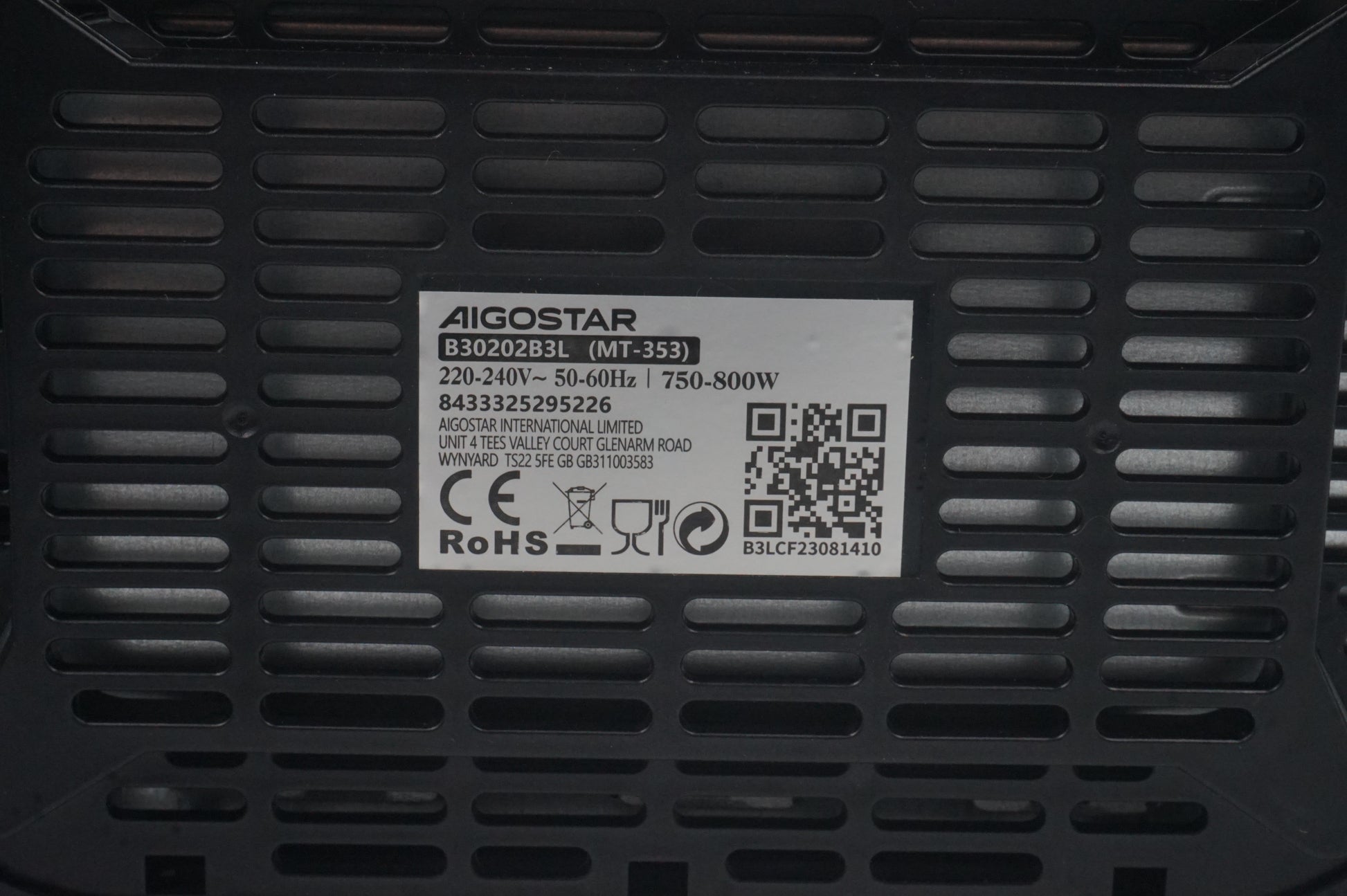 aigostar toaster 2 slice with warming rack