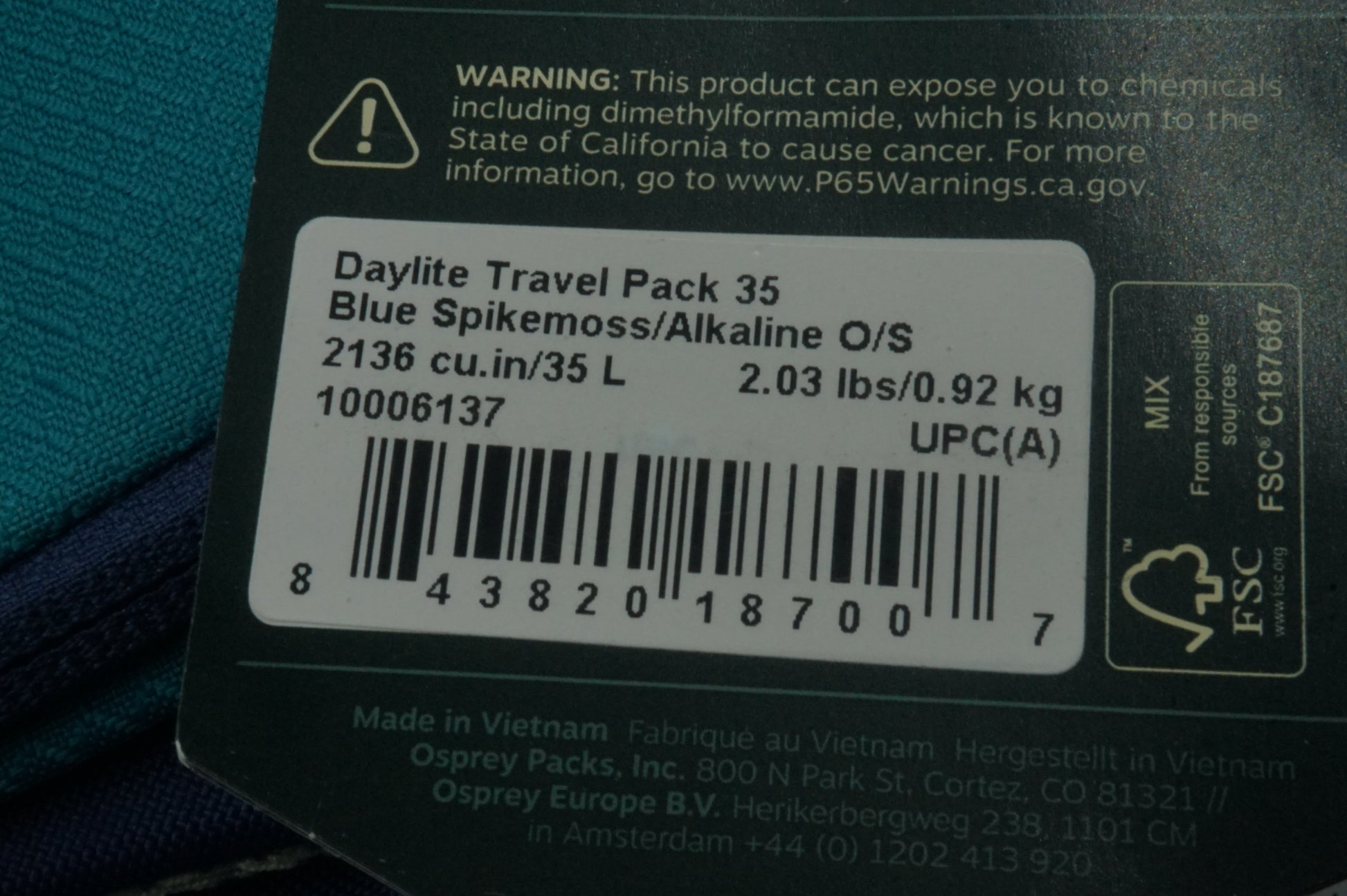 Osprey daylite travel pack 35L