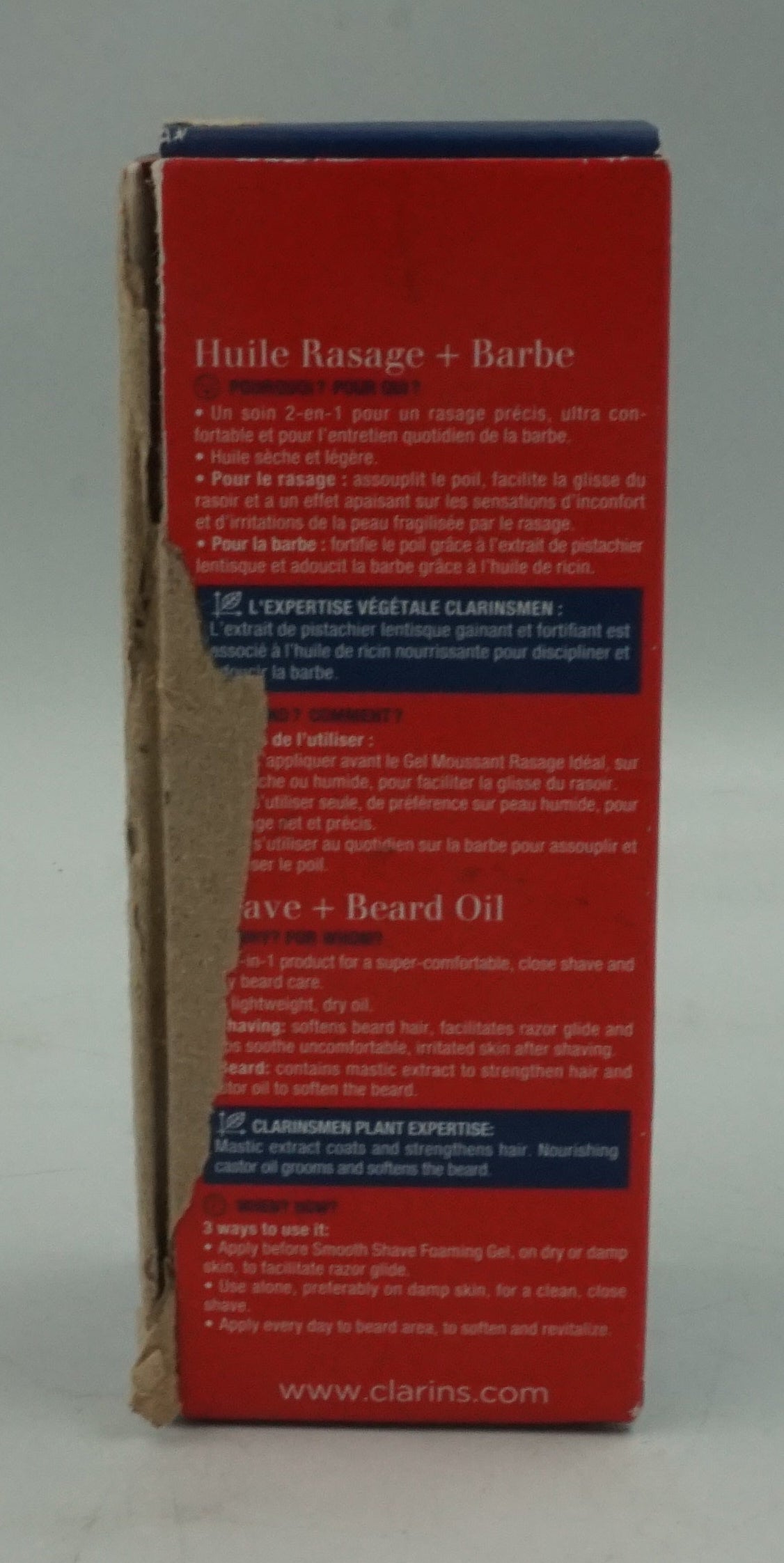 Clarinsmen huile rasage + barbe shave + beard oil 30mL