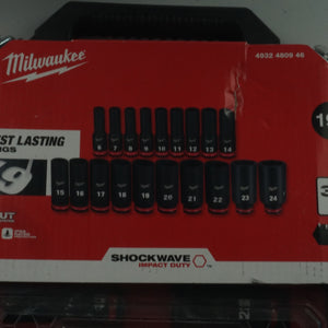 Set of 19 Milwaukee deep 3/8