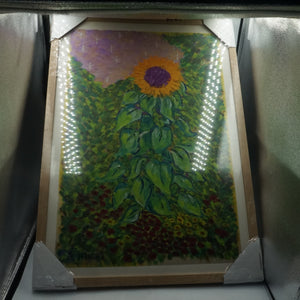 LIberty PSTR studio Robert Möllard sunflower vase oak framed Print size 50X70CM