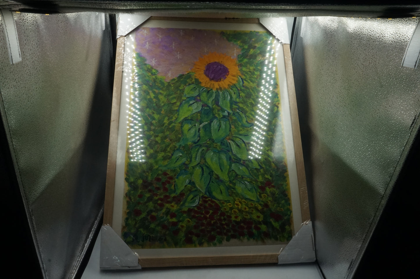 LIberty PSTR studio Robert Möllard sunflower vase oak framed Print size 50X70CM