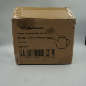 the vintage gourmet enamel teapot with handle and lid