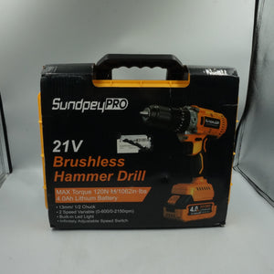 SundpeyPro 21V cordless brushless hammer drill