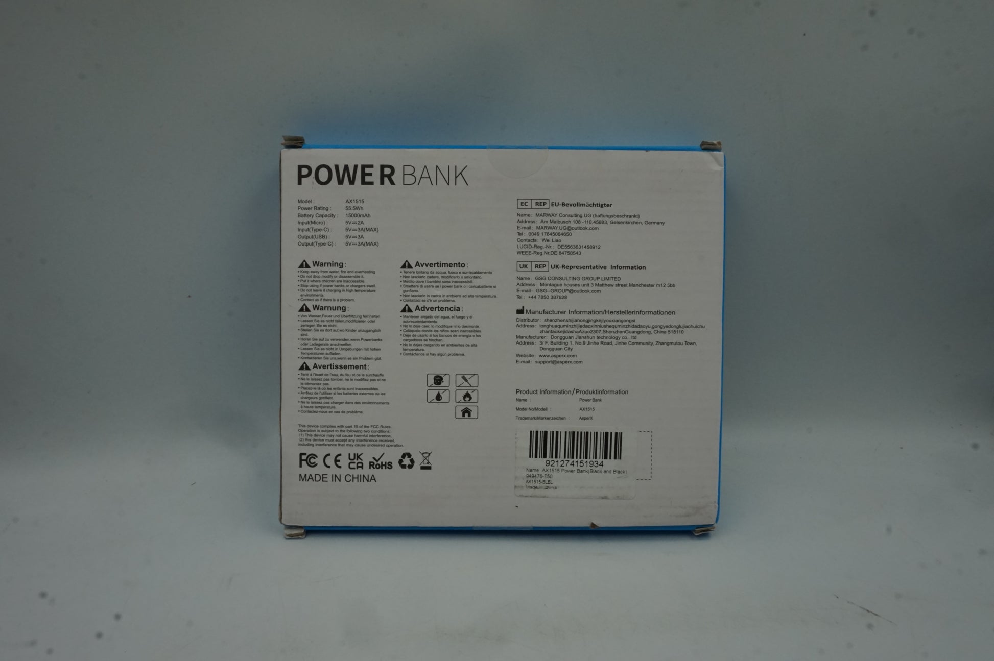 asperx 2 pack power bank 15000mAh AX1515