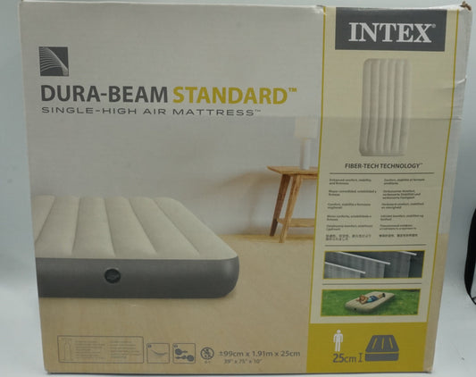 intex dura beam standard single high air mattress size twin