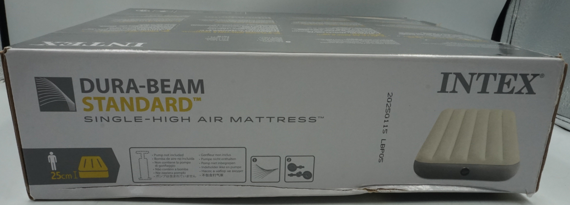 intex dura beam standard single high air mattress size twin