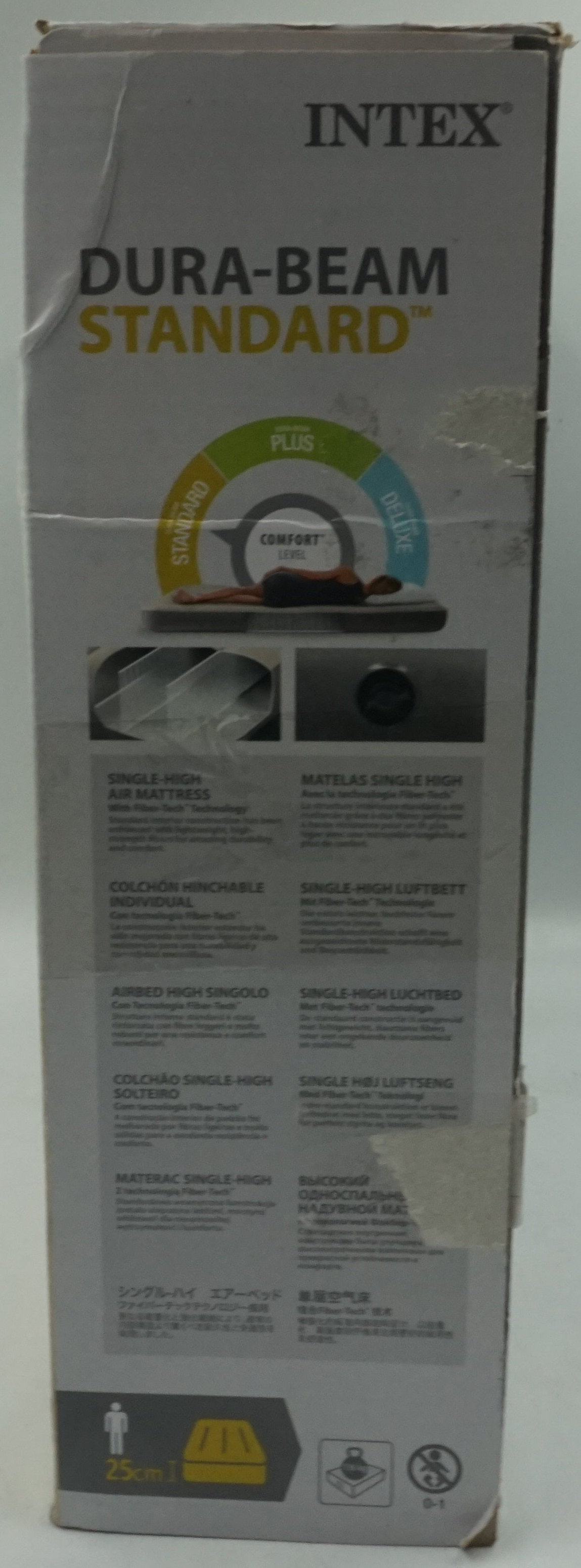 intex dura beam standard single high air mattress size twin