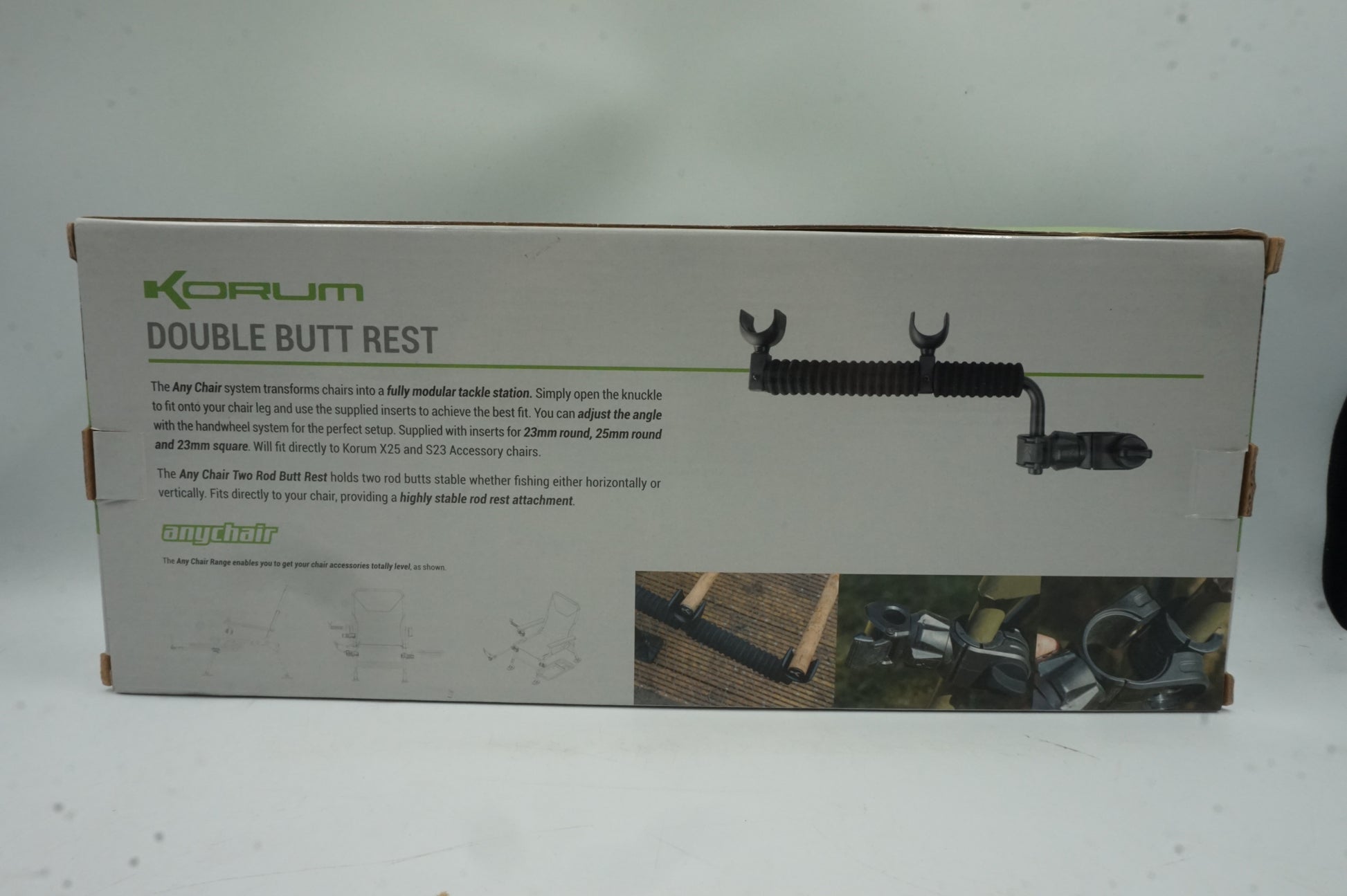 korum any chair two rod chair double butt rest