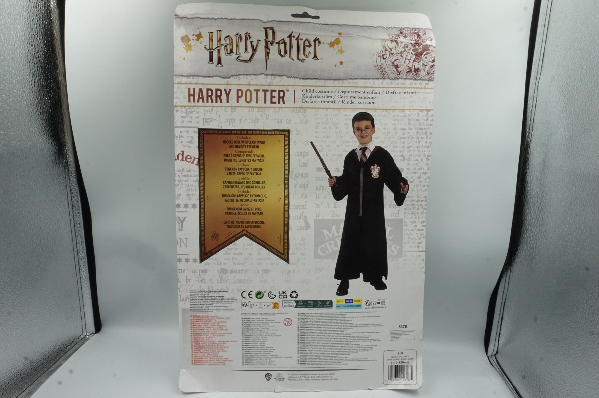 one sized Harry Potter Gryffindor child costume for 5-8 years