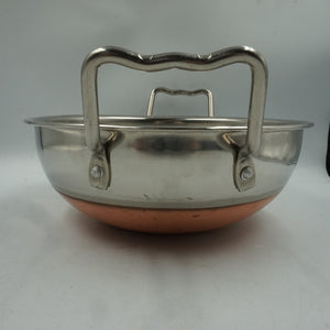 stainless steel copper bottom kadai cooking pan 23cm