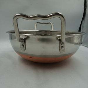 stainless steel copper bottom kadai cooking pan 23cm
