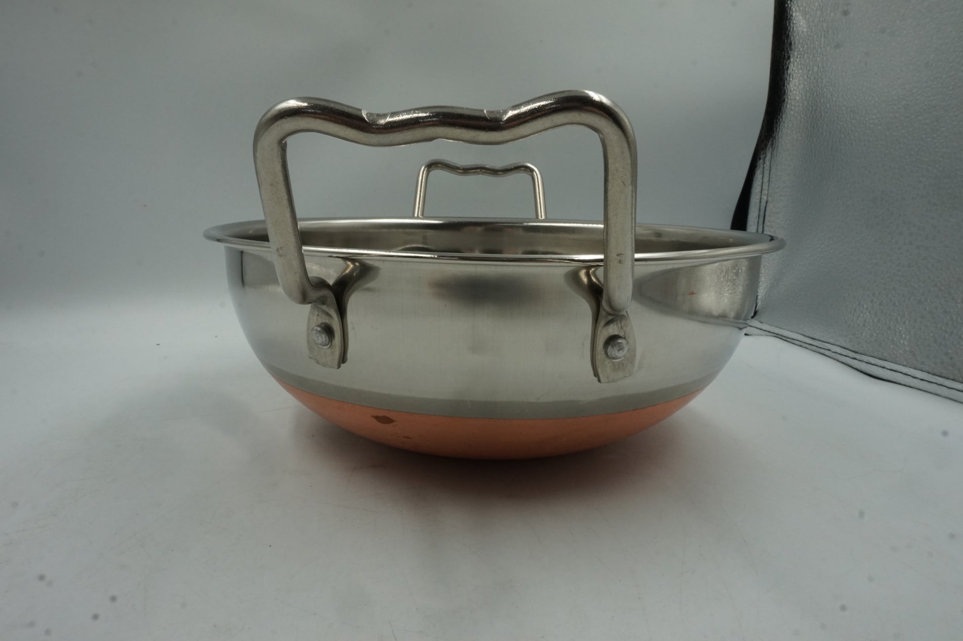 stainless steel copper bottom kadai cooking pan 23cm