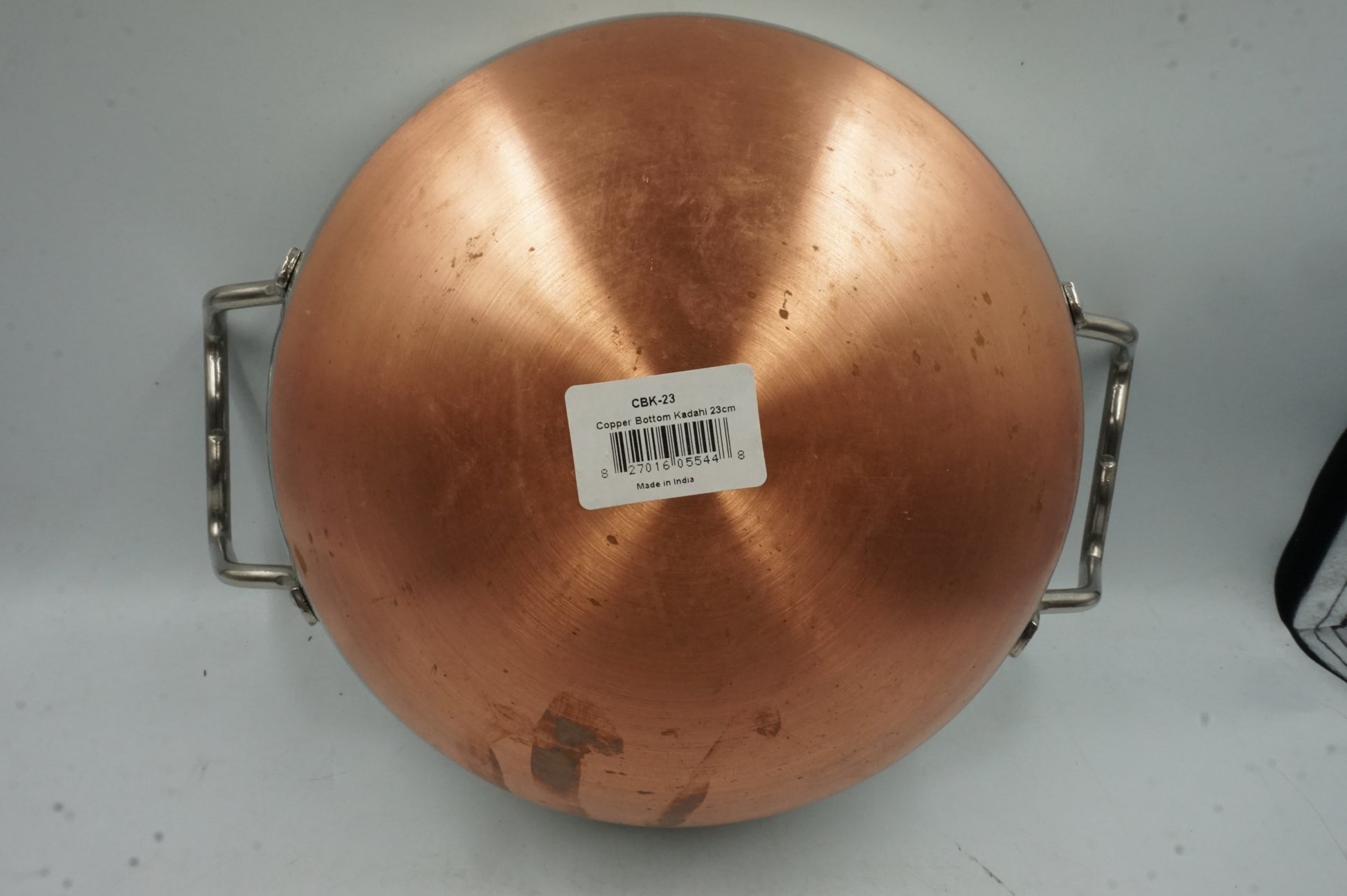 stainless steel copper bottom kadai cooking pan 23cm