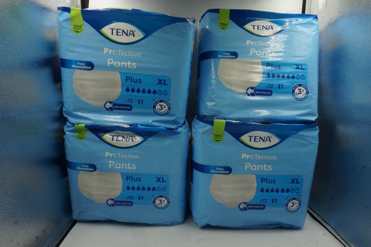 pack of 4 unisex 3x protection TENA protection pants plus XL X12
