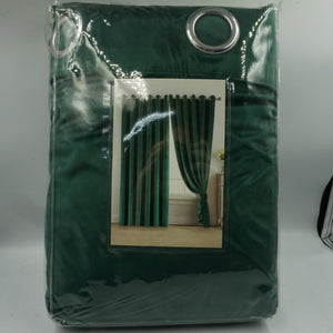 unbranded eyelet emerald velvet window curtains with 2 tie backs 66X54