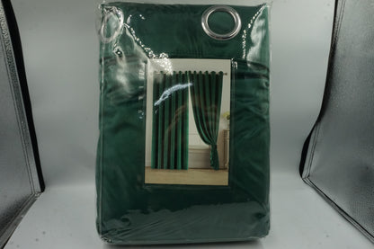 unbranded eyelet emerald velvet window curtains with 2 tie backs 66X54" (168X137CM)