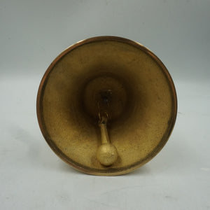 handheld brass bell with wooden handle