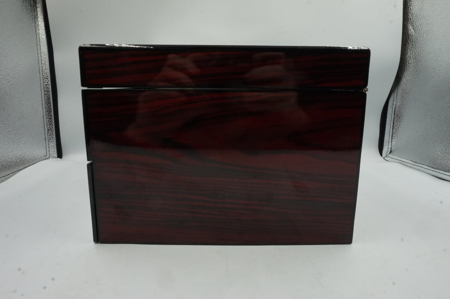 2 layer 20 slot watch case display with glass lid and slot