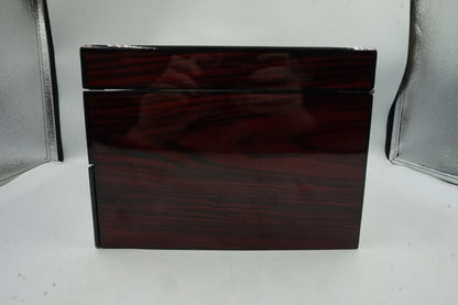 2 layer 20 slot watch case display with glass lid and slot