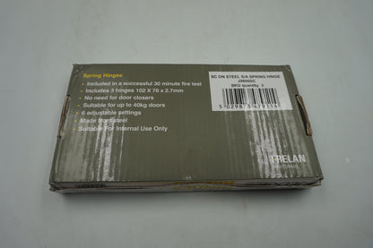 pack of three frelan hardware jedo collection door spring hinges 102X76X2.7mm