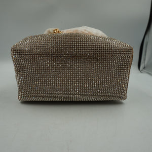 Topall sparkly diamante clutch bag gold