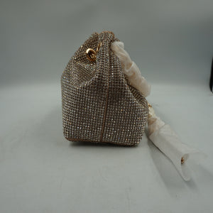 Topall sparkly diamante clutch bag gold