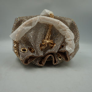 Topall sparkly diamante clutch bag gold