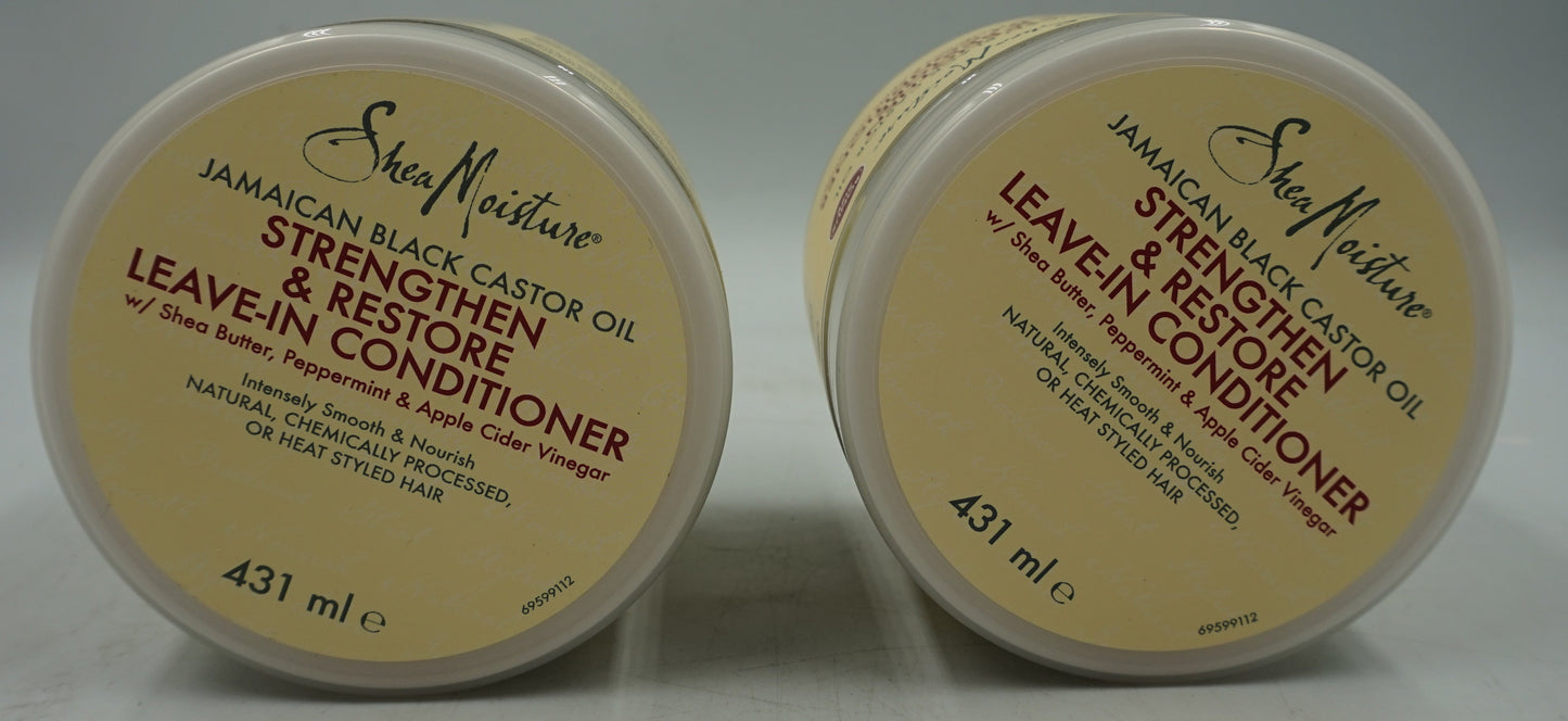 2 X Shea Moisture Jamaican Black Castor Oil Strengthen & Restore Conditioner 431 ml EACH RRP£14.99 EACH