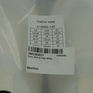 Crocs mellow ease white UK size men's 3/Women's 4