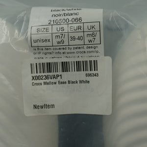 Crocs mellow ease black UK size men's 7/Women's 8