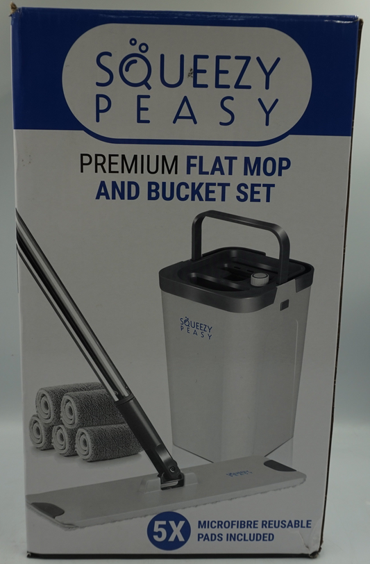 squeezypeasy premium flat mop and bucket set