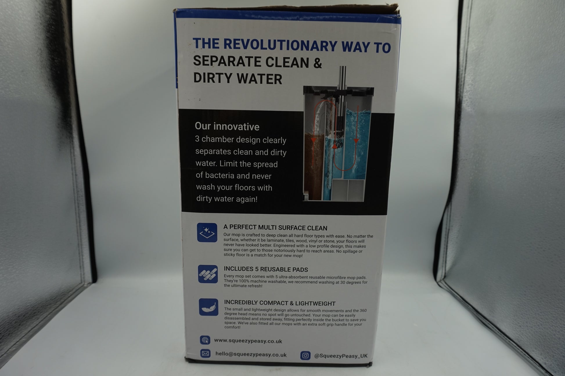 squeezypeasy premium flat mop and bucket set