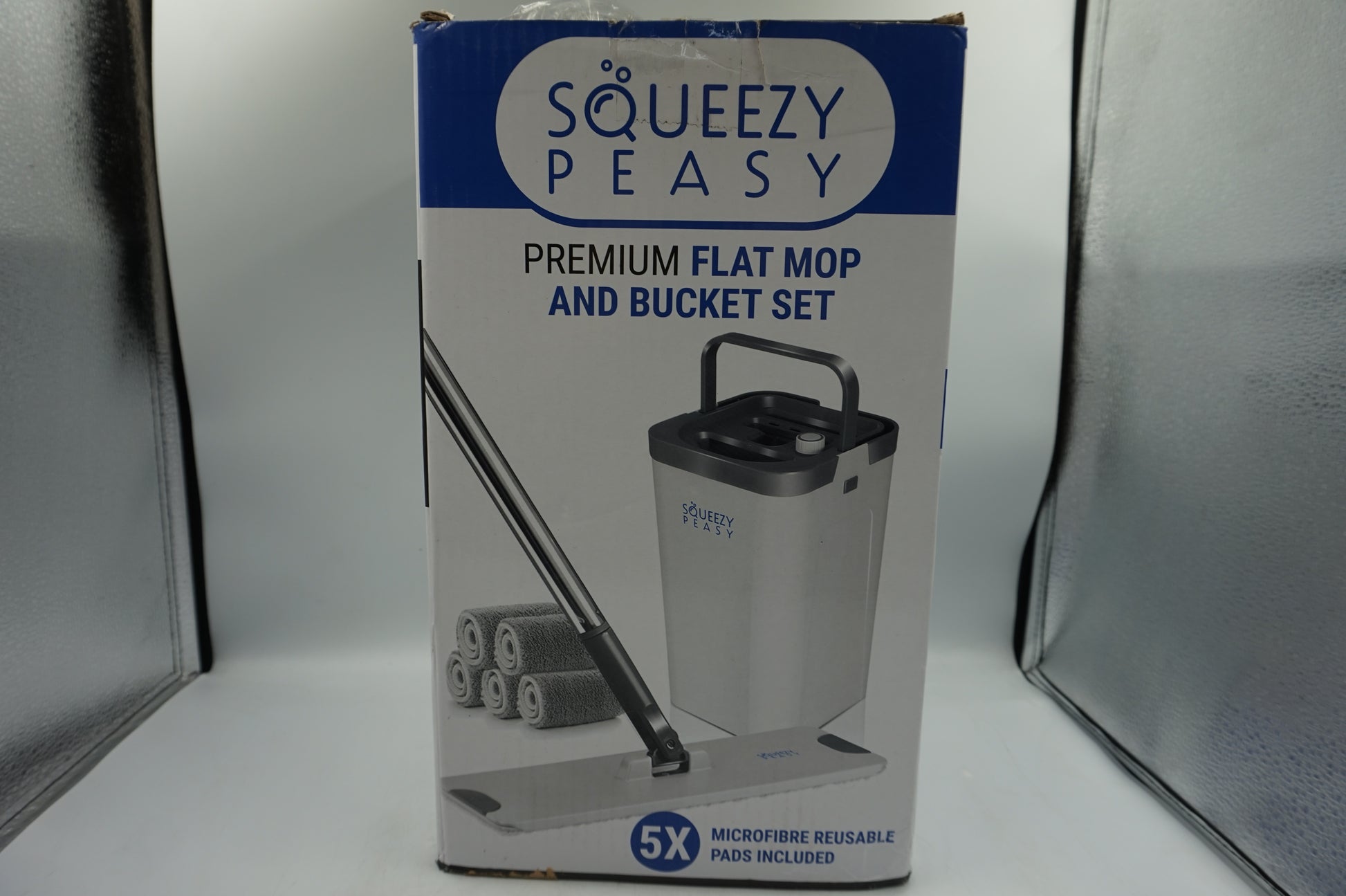 squeezypeasy premium flat mop and bucket set