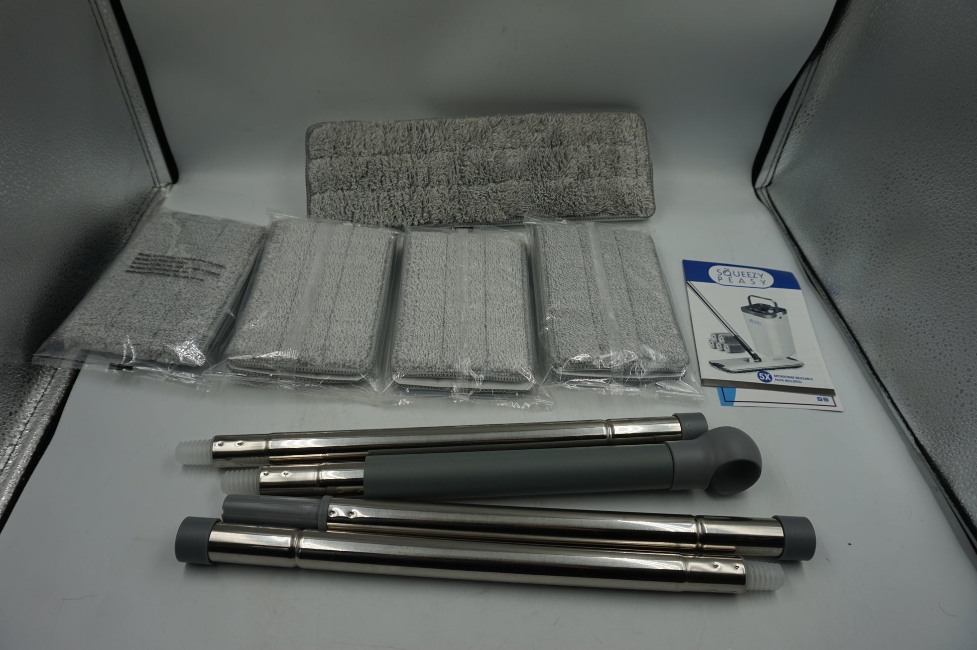 squeezypeasy premium flat mop and bucket set