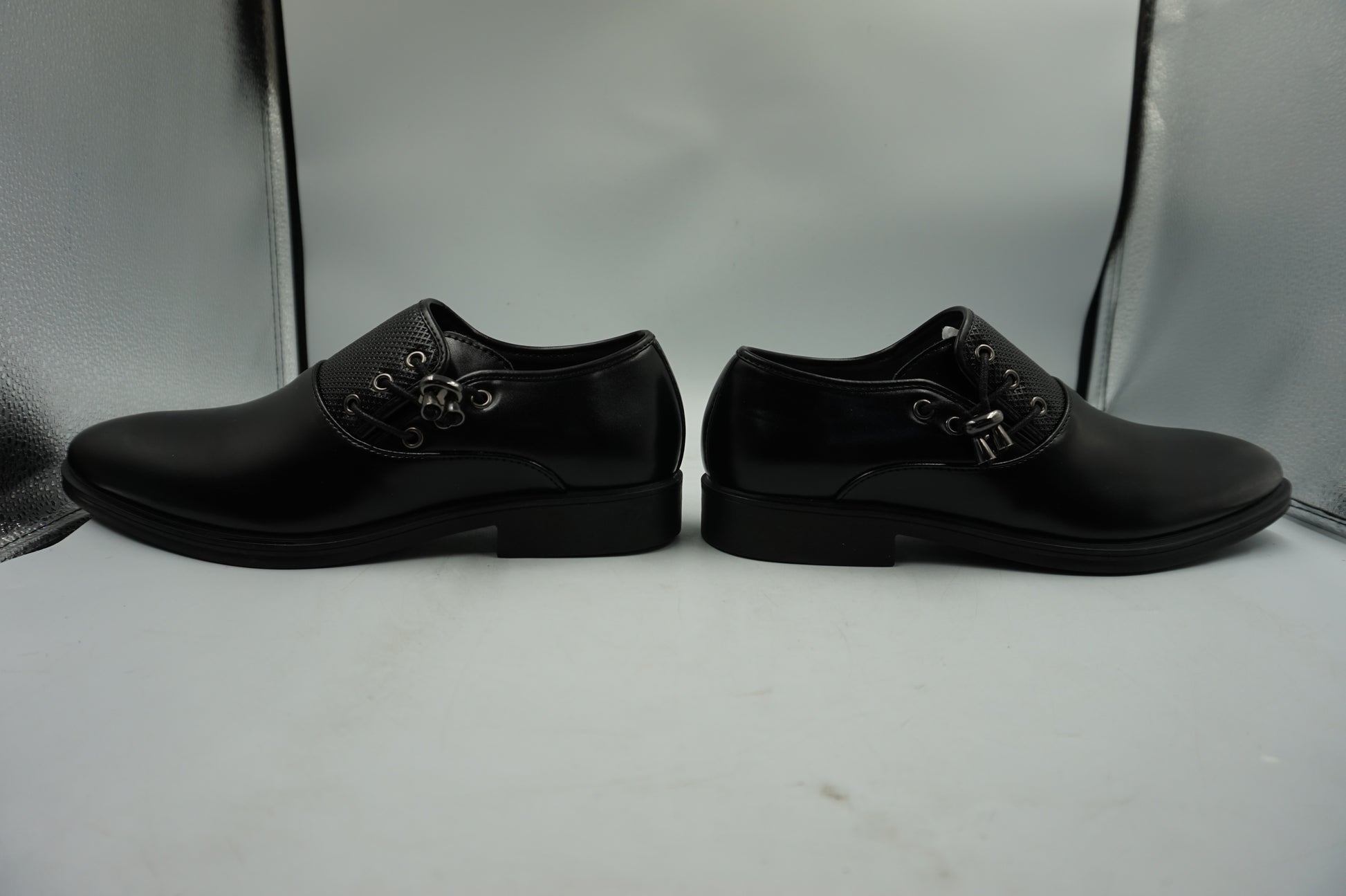 Bruno Marc leather monk strap lace pointed toe shoes UK size 6.5