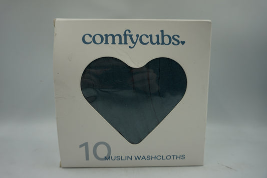 Pack of 10 Comfy cubs multicoloured muslin baby washcloths 25X25 CM